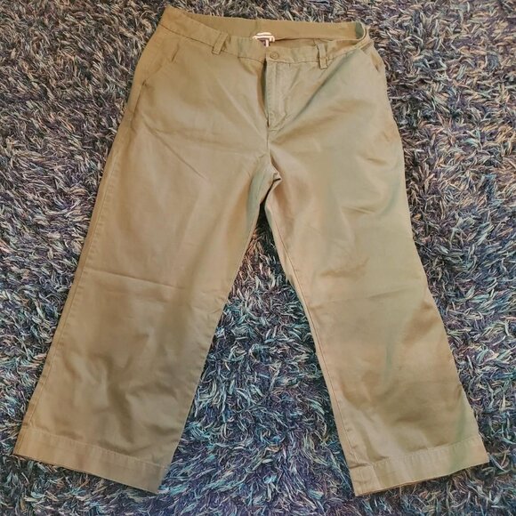 GAP Beige Khaki Cropped Pants Capris Grandpacore Preppy Academia - Picture 2 of 7